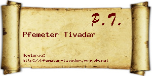 Pfemeter Tivadar névjegykártya