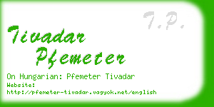 tivadar pfemeter business card